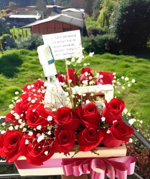 24 rosas, vino y ferrero x4 R93